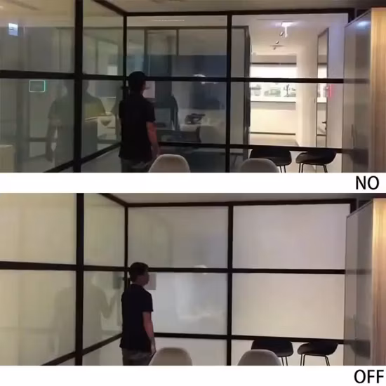 Pdlc Película de ventana inteligente autoadhesiva Laminado de vidrio inteligente Película EVA PVB Película mágica Película electrocrómica de privacidad conmutable para fachada de ventana de partición de vidrio