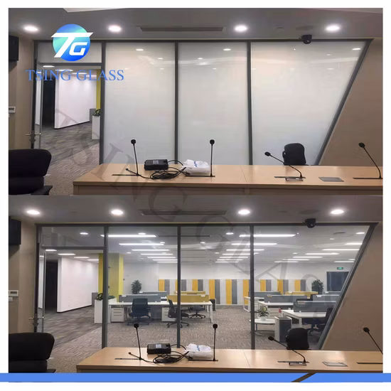 Película inteligente Pdlc blanca Película conmutable/vidrio para puertas/ventanas/baño/sala de reuniones